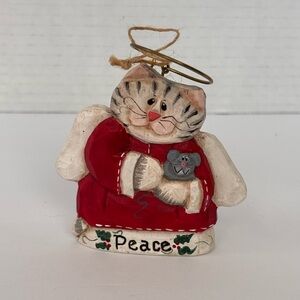 Eddie Walker CAT ANGEL W/ MOUSE PEACE 3" Ornament Christmas Midwest Cannon Falls